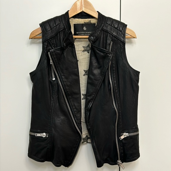 MAISON SCOTCH LEATHER VEST - Picture 1 of 7